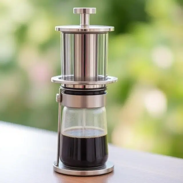 An AeroPress coffee maker.