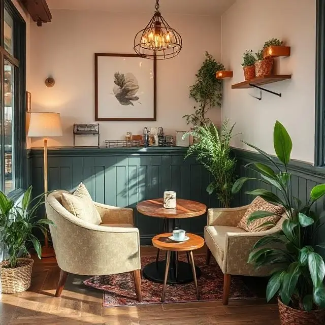 A cozy corner of our coffee shop with comfortable seating.
