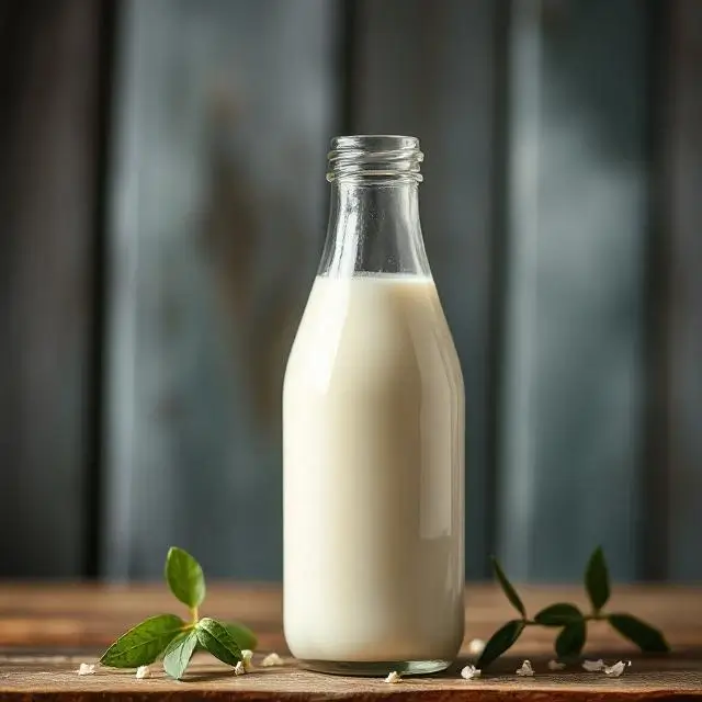 A glass bottle of fresh, local dairy milk.