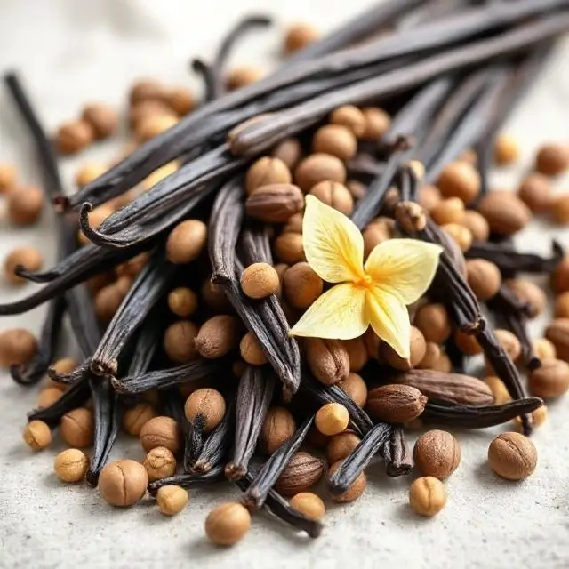 Whole vanilla beans.